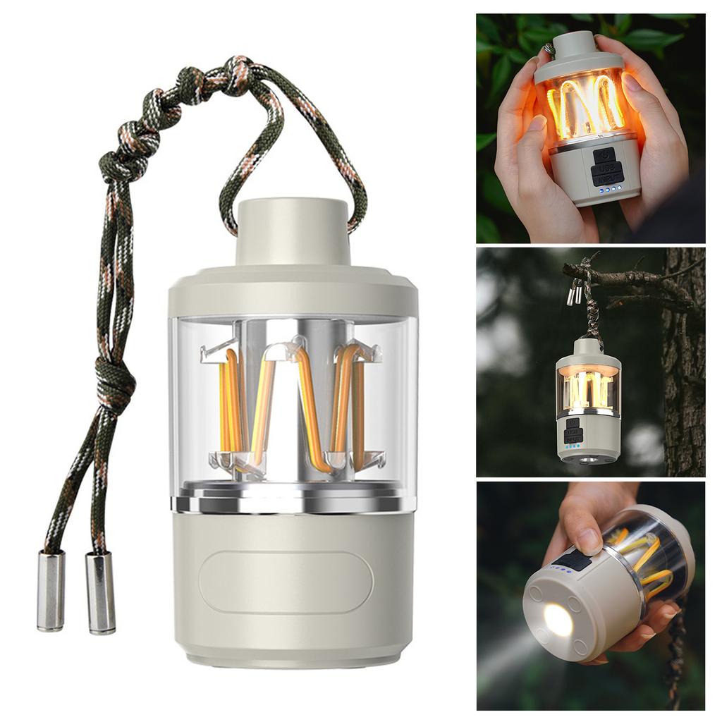 Integrated LED Desktop Lantern Emergency Rechargeable Hanging Tent Light for Home Power Outages Car Repair Camping Gear