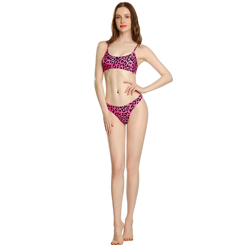 Muticolored Women's Swimwear Camisole Bikini Trendy Fashion Plus Size Women Leopard Print Swimwear