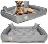 Velvet Dog Cat Bed Couch Playpen Gray 4 Sizes