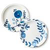 Dolce Duo Large Plate Set White and Mino Floral Perfect for Japanese and Western Gift Set (22cm, Indigo), Ware, Pattern, Cuisine, (OF-1811)