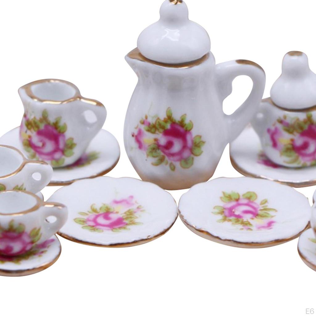 Miniature Tea Set with Teapot And Cups for Home Decor