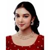 Glamorous Design Austrian Diamond Rose Gold Plated Choker Necklace With Earring Jewellery Set for Women