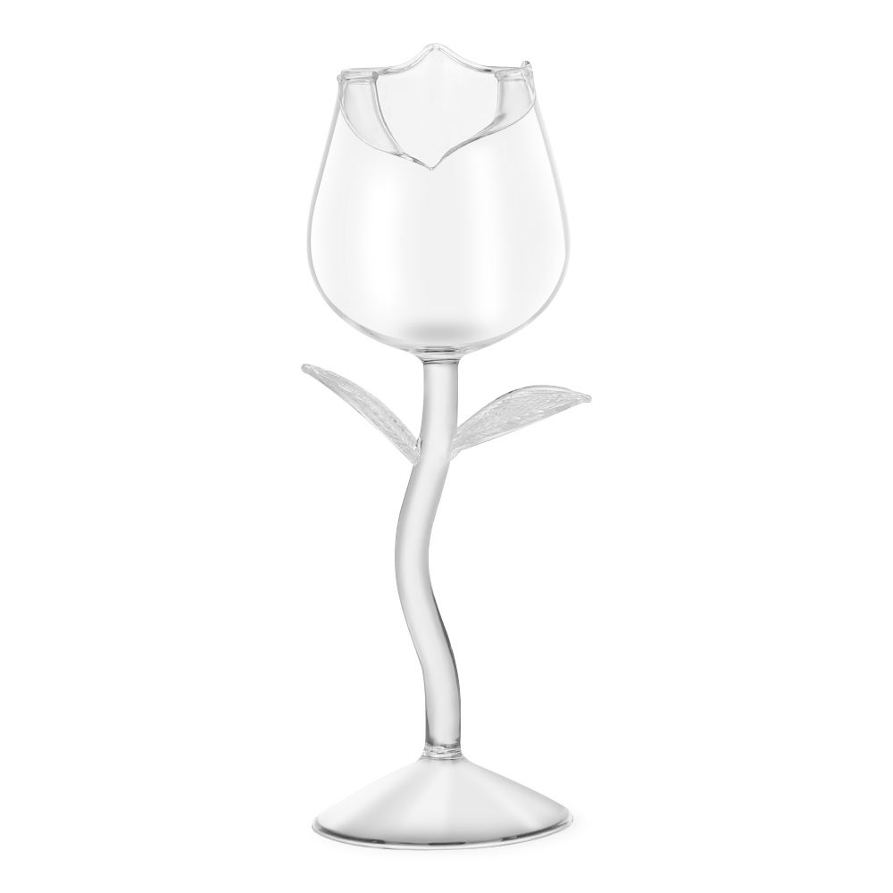 For Party Home Decor Juice Cocktail Champagne Glass Rose Flower Shape Red Wine Glass Goblet