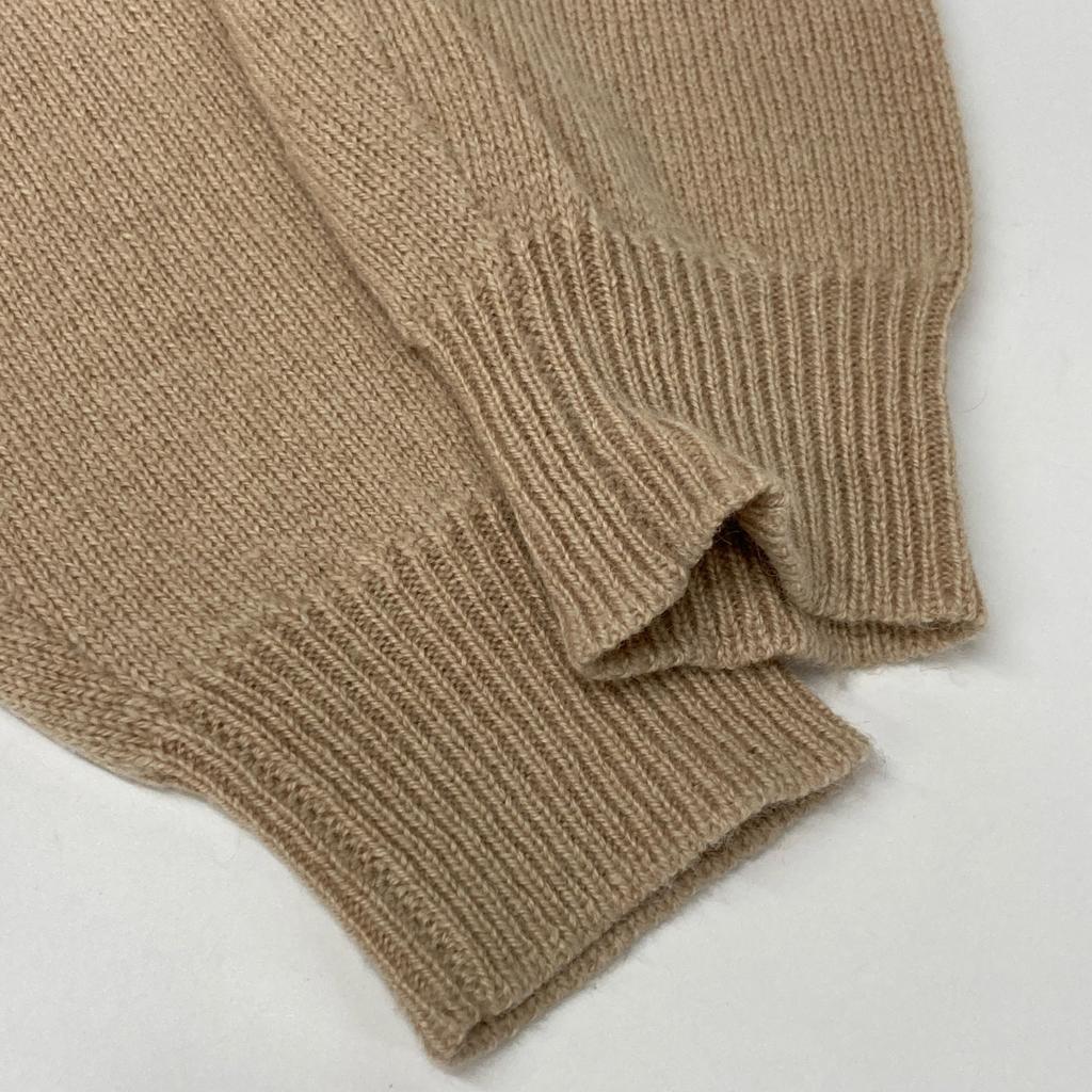 Hermes 15AW Beige Camel 100% Turtleneck Pullover Knit Tops 34 beigeUsed