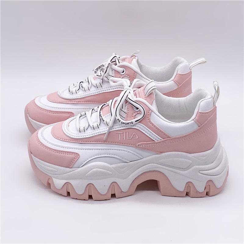 Korean Version Women Shoes Thick Bottom Elevated Increase 2024 New Casual Simple All-match Running Women Sneakers Autumntime
