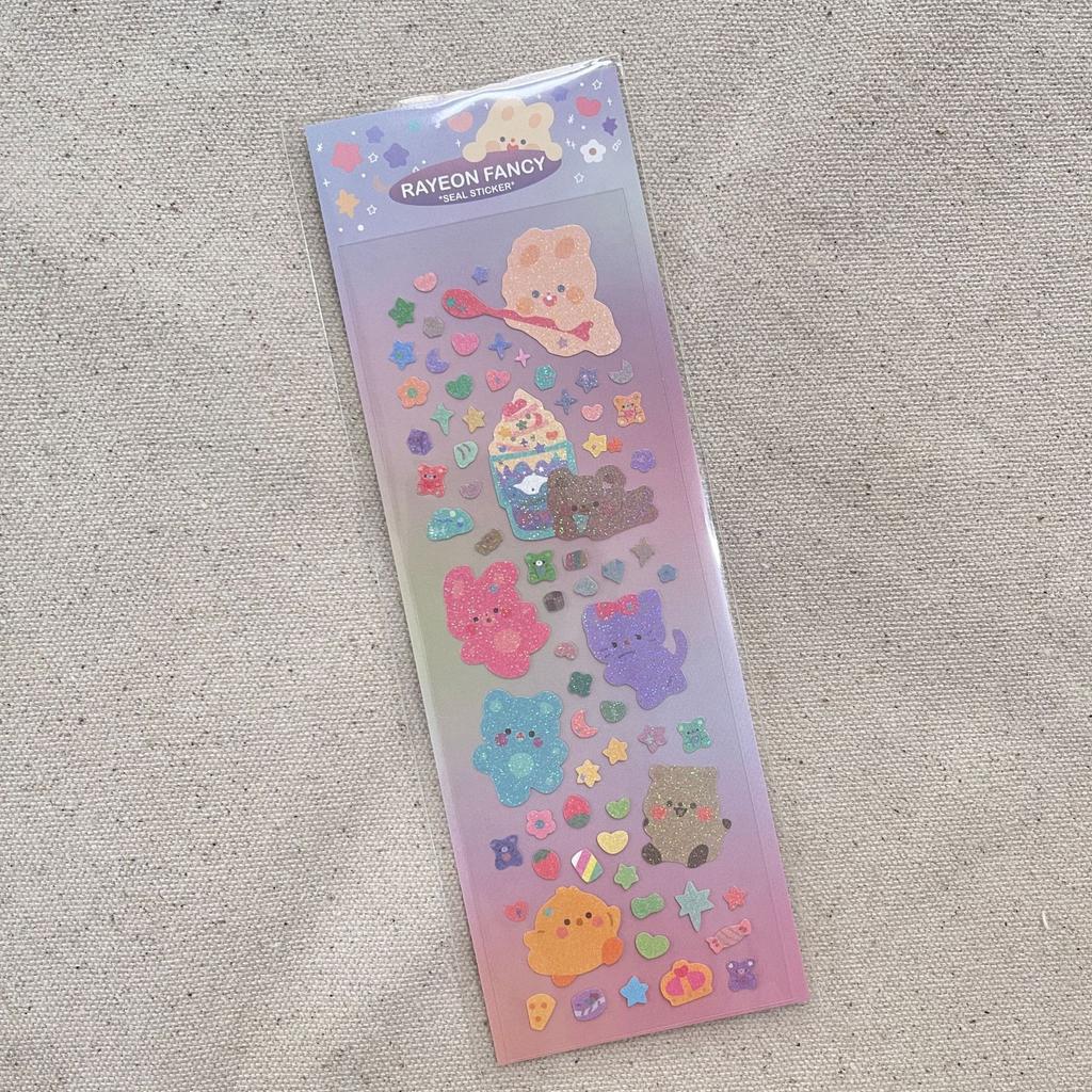 Laser Rabbit Bear Sticker PVC Waterproof DIY Material Gooka Sticker