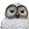 Solar Owl Garden Statue Solar Powered LED Night Lights Resin Animal Decor for Yard Patio Weatherproof Outdoor Ornament