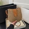 Women's Straw Fabric Shoulder Bag Large Capacity Messenger Bag Crossbody Beach Holiday Summer Fashion