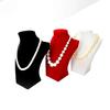 High-quality Black Red Velvet, White PU Leather Jewelry Display Stand Necklace Pendant Jewelry Storage and Display Props