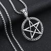 New Korean Style Fashionable Versatile Pentagram Pendant Necklace with Hollowed Out Moon Pentagram
