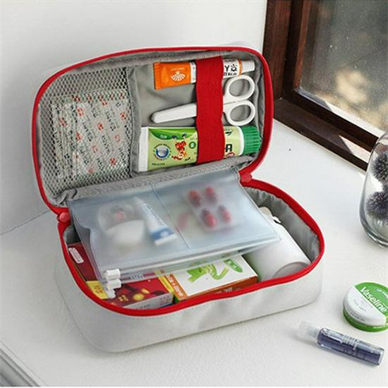 Portable First Aid Kit: Travel & Student Health Care Bag