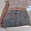 Women's Metal Waist Chain Fashion Heart Versatile Decoration Personalized Heart Waist Chain Women's Pant Chain with Jeans Dress