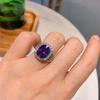 Jewelry Violet Zirconium Retro Ring Shine Diamond Women'S Ring Main Stone 10 * 12