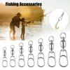 Accessories Stainless Steel Hooked Snap Rolling Jig Connector Bearing Swivel Oval Split Rings