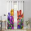 Abstract Colorful Flowers Window Curtain For Kids Room Home Blinds Curtains For Living Room Bedroom Window Drapes