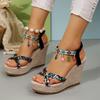 High Heel Wedges Modern Sandals Mixed Color Summer Outside Women's Shoes On Sale 2025 Fashion Casual Ethnic Women's Sandals