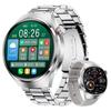 Stainless Steel Smartwatch with HD Display, Heart Rate Monitor, IP68 Waterproof, NFC, and Long-Lasting Battery