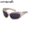 Spike Rectangle Sunglasses Women Men  Luxury Brand Designer Fashion Punk Sun Glasses for Male Steampunk Y2K Sports Sunglass
