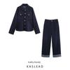 Kaslead New Women Clothes Western Style Fashion Simple Jacket Trousers 6147183 6147184
