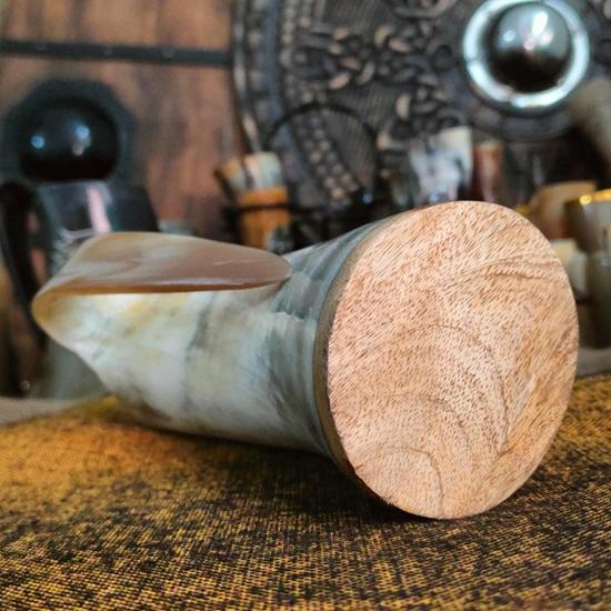 Set of 2 Viking Horn Mug Set Wooden Base Option Medieval Mead Ale Drinking Cup Gift for Him, Her, Christmas, Birthday