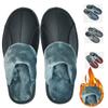 Luxury Cow Split Leather Handmade Men Home Slippers Winter Warm Slip On Soft Comfortable Bedroom Indoor Flat Men Women Padded Warm Slippers Shoes