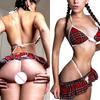 Hot Sexy Schoolgirl Uniform Plaid Skirt Woman Sexy Lingerie School Roleplay Costume Erotic Cosplay Dress Porn Clothes Exotic Set
