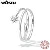 925 Sterling Silve Star Multi Layer Leaf Stackable Ring Adjustable Rings Finger For Women Elegant Simple Jewelry CQR810