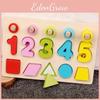 Number Wooden And Shape Matching Board Children Puzzle Toy For Early Education