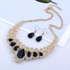 Jewelry Set  Metal Sparkle Diamond Necklace Earring Set For Woman Party Jewelry Gift