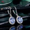 Vintage Blue Dangle Earrings For Women Retro Party Accessories Gorgeous Birthday Gift Female Love Wedding Bands Jewelry
