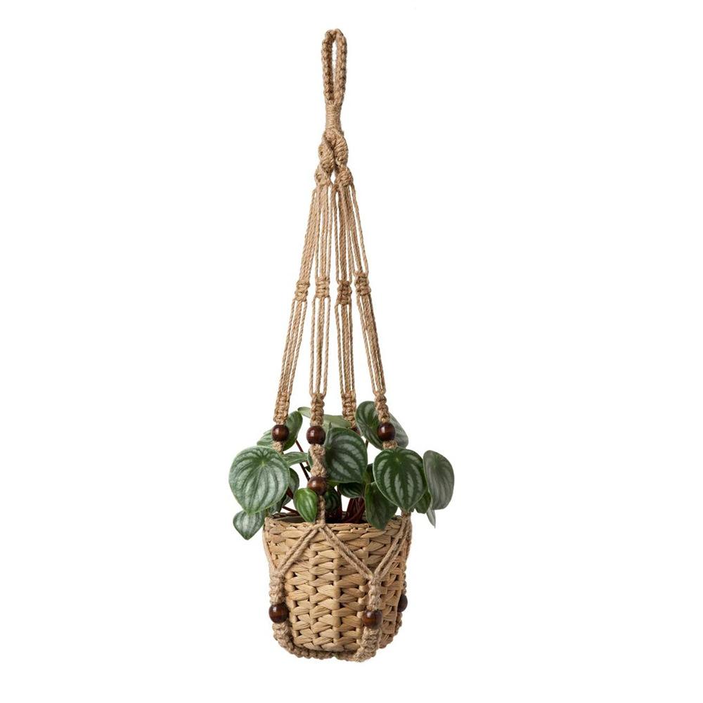 Handmade Macrame Plant Hanger Indoor Hanging Planter Basket Woven Cotton Rope Flower Pot Crochet Plant Holder Stand for Decor