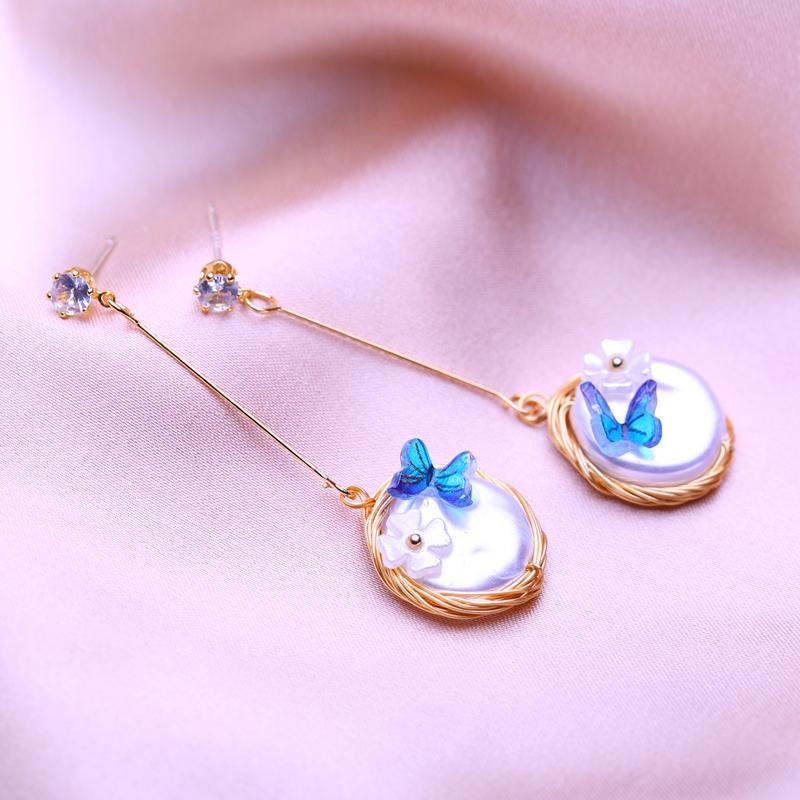 KNIKOO Геометрические серьги для женщин, модные серьги с цветочным жемчугом, ювелирные изделия для свадебной вечеринки, подарки, серьги