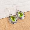 Peridot Gemstone 925 Sterling Silver Jewelry Handmade Teardrop Earrings 1.72" CE-4-4