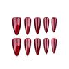 Red Cat Eye Almond Halloween Wearable False Nails - Solid Color Manicure (30-Pack)