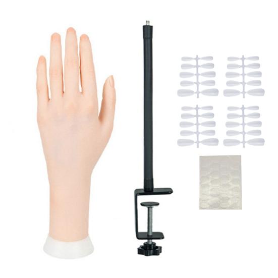 Silicone Practice Hand for Acrylic Nails Realistic Flexible Mannequin Hand Nail Art Practice Hand for Bracelets Rings Display