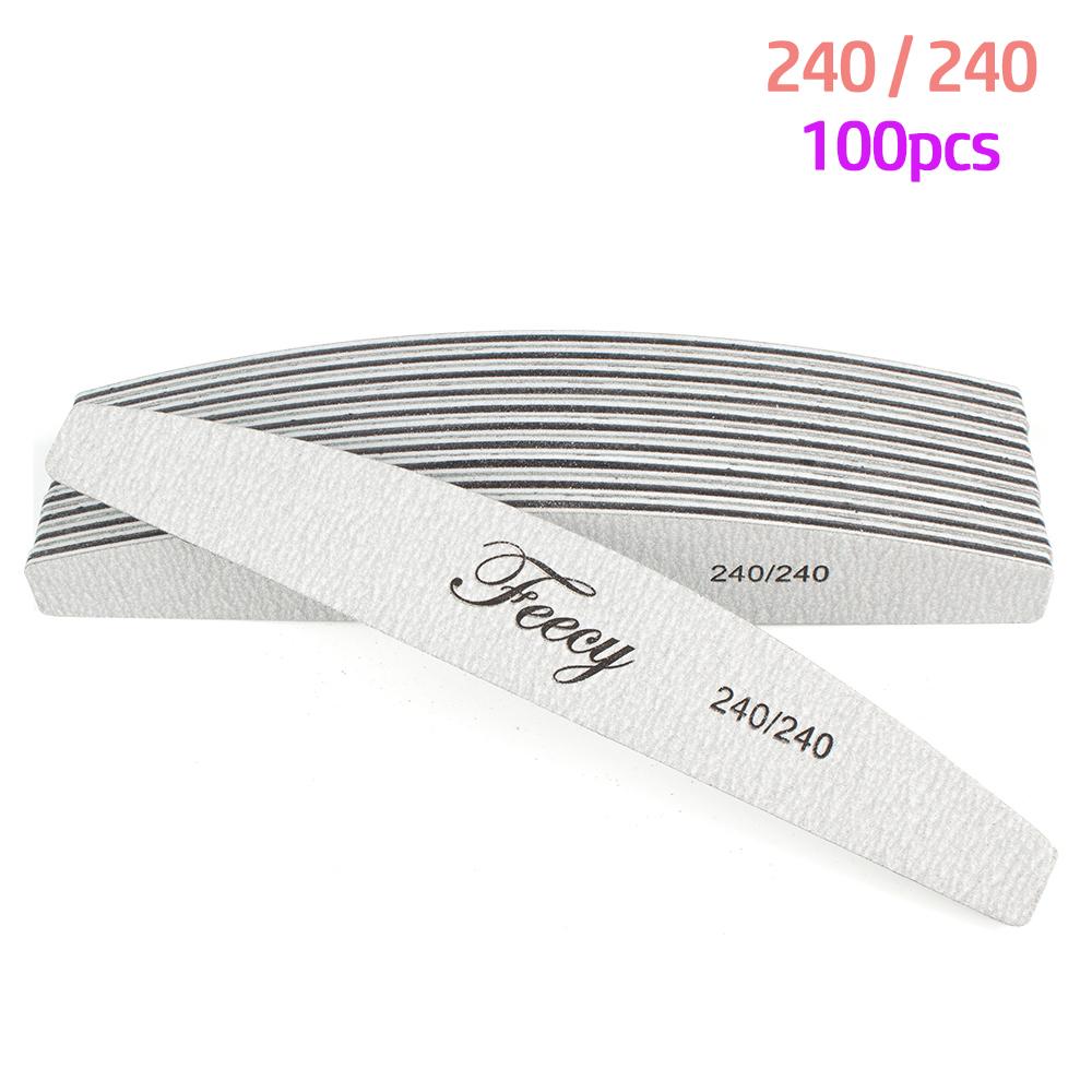 Nail Files Buffer Emery Board Sandpaper 80/100/150/180/240 Grit for Manicure Strong Thick Sanding Half Moon Lime Nail File Tools