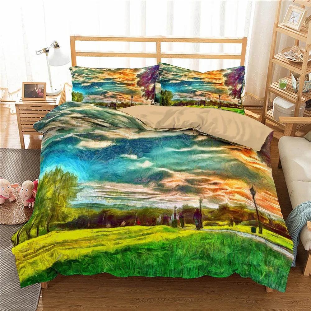 Bedspreads Cover With Pillowcases Beautiful Sea Scenery Duvet Cover Set Queen Extra Flexible Comfortable Bedroom Sets Bedding
