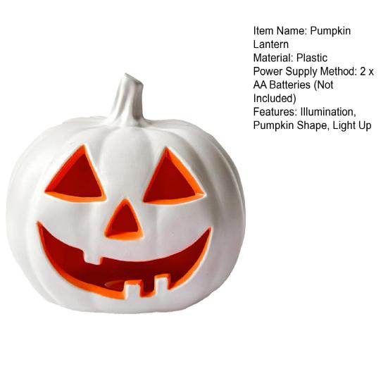 Halloween Pumpkin Lanterns LED Light Up Festive Jack-o-lantern Display Statue Halloween Party Home Decor