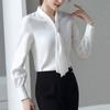 Korean Elegant Office Lady Shirt Spring Autumn Women Bow Chic Temperament Long Sleeve Loose Blouse Tops Blusas Mujer