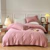 100% Washed Cotton Duvet Cover 2/3Piece Luxury Soft Bedding Set with Buttons Closure Solid Color Comforter Cover With Pillowcase