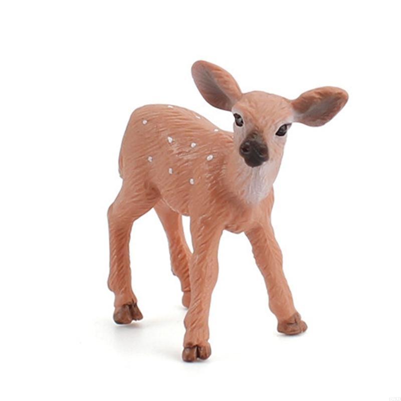 62KD Artificial Deer Family Figurines Miniature Cake Toppers Home Decoration
