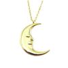 [Q6148] - Handmade Gold 'Au Clair De Lune' Necklace - 18x15 Mm