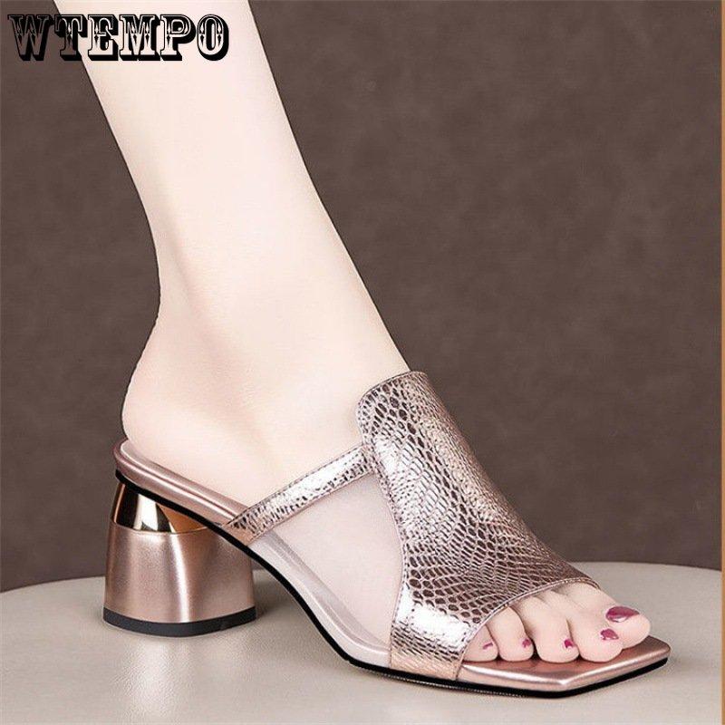 Sandals Women's Summer Fashion Breathable High Heel Thick Heel Fashion Comfortable Square Toe Sandals Women's Shoes