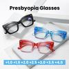 New Anti Blue Light Reading Glasses with Stylish Thick Frame and Large Frame Color Blocking Glasses Diopter To +4.0 Unisex