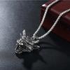 Stainless Steel Domineering Wolf Head Men'S Necklace Fashionable Personality Versatile Sweater Chain