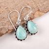 Natural Amazonite Gemstone 925 Sterling Silver Jewelry Dangle/Drop Earrings1.41" EE-97-26