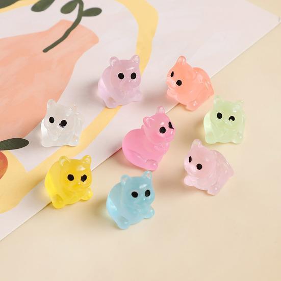 50/100Pcs Resin Miniature Animal Figures Glow In The Dark Tiny Bear Rabbit Fish Ornament Micro Landscape for Garden Aquarium Dollhouse Office Home