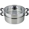 Wahei Freiz Two-tier Steamer Vense 30cm with Glass Lid IH Compatible Stainless Steel Silver VR-8183