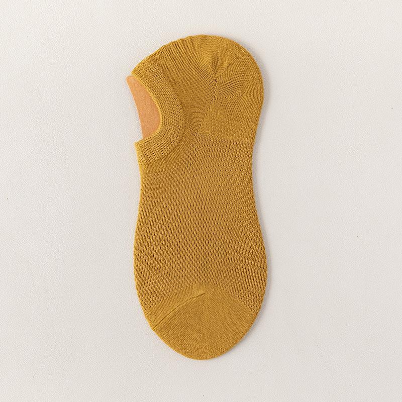 Men's Summer Thin Pure Color Sweat Absorbing Deodorizing Antibacterial Shallow Mouth Invisible Short Boat Socks