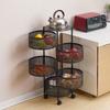 Rotating Multi-Layer Storage Rack for Fruits & Vegetables - No Installation Needed